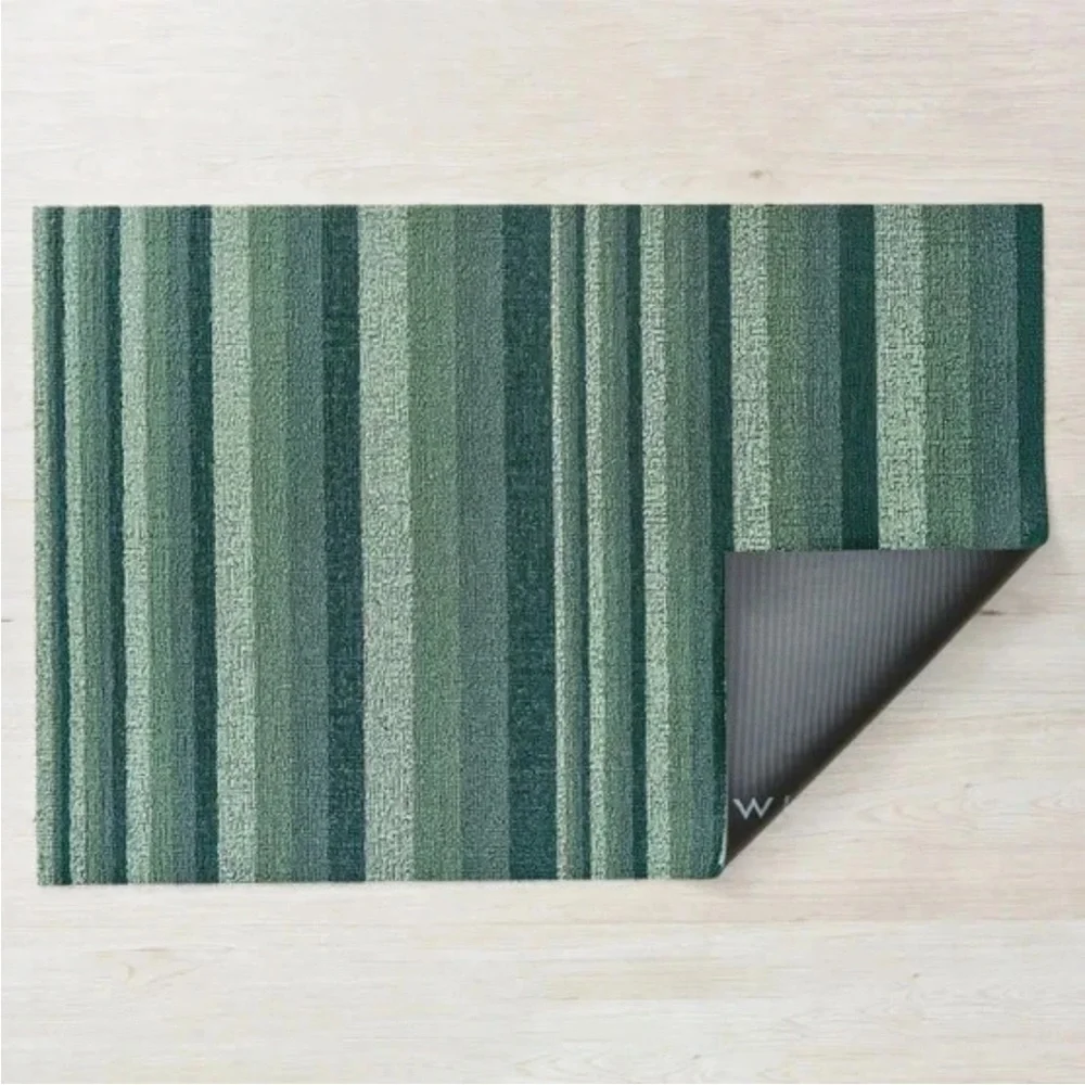 Chilewich Shag Indoor/Outdoor Mat, 2' x 3' Wave Stripe Green